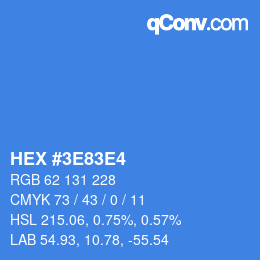 カラーコード: HEX #3E83E4 | qconv.com