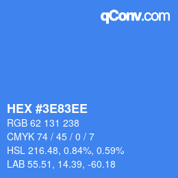 Color code: HEX #3E83EE | qconv.com