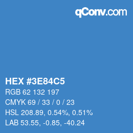 Color code: HEX #3E84C5 | qconv.com