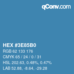 Color code: HEX #3E85B0 | qconv.com