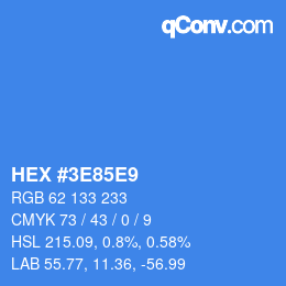 Color code: HEX #3E85E9 | qconv.com