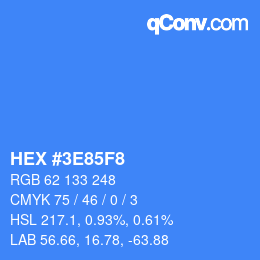 Color code: HEX #3E85F8 | qconv.com