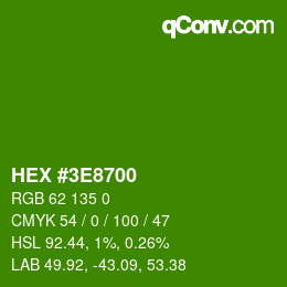 Color code: HEX #3E8700 | qconv.com