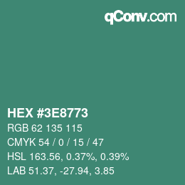 Color code: HEX #3E8773 | qconv.com