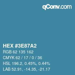 Color code: HEX #3E87A2 | qconv.com