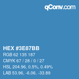 Color code: HEX #3E87BB | qconv.com