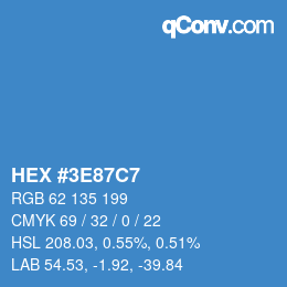 Color code: HEX #3E87C7 | qconv.com