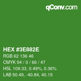 Color code: HEX #3E882E | qconv.com