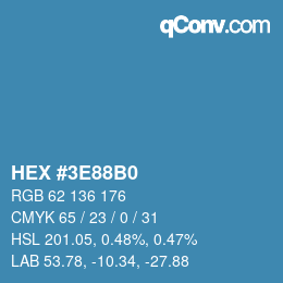 Color code: HEX #3E88B0 | qconv.com