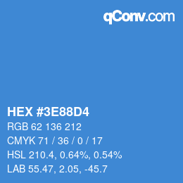 Color code: HEX #3E88D4 | qconv.com