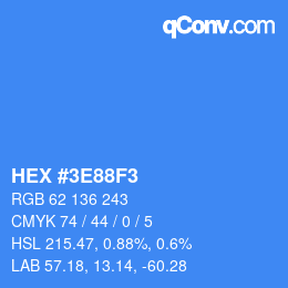 Color code: HEX #3E88F3 | qconv.com