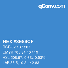 Color code: HEX #3E89CF | qconv.com