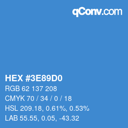 Color code: HEX #3E89D0 | qconv.com