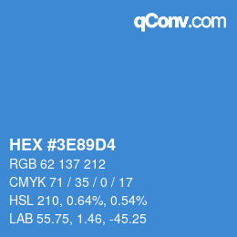 Color code: HEX #3E89D4 | qconv.com