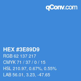 Color code: HEX #3E89D9 | qconv.com