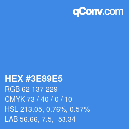 Color code: HEX #3E89E5 | qconv.com
