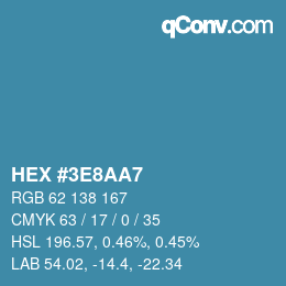 Color code: HEX #3E8AA7 | qconv.com