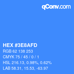 Color code: HEX #3E8AFD | qconv.com