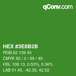 Color code: HEX #3E8B2B | qconv.com