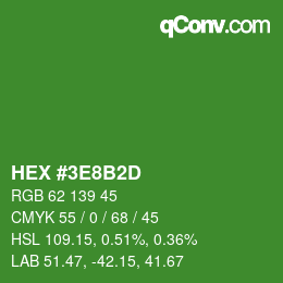 Color code: HEX #3E8B2D | qconv.com