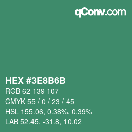 Código de color: HEX #3E8B6B | qconv.com