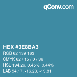 Color code: HEX #3E8BA3 | qconv.com