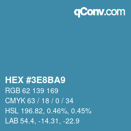 Color code: HEX #3E8BA9 | qconv.com