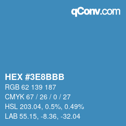Color code: HEX #3E8BBB | qconv.com