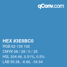 Color code: HEX #3E8BC0 | qconv.com