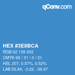 Color code: HEX #3E8BCA | qconv.com