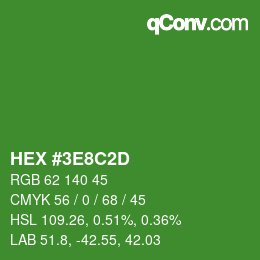 Color code: HEX #3E8C2D | qconv.com