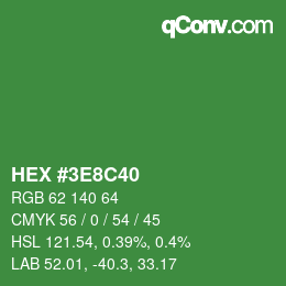 Color code: HEX #3E8C40 | qconv.com