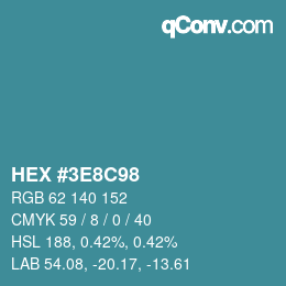 Color code: HEX #3E8C98 | qconv.com