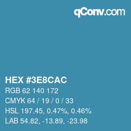 カラーコード: HEX #3E8CAC | qconv.com