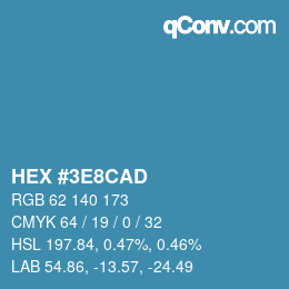 Color code: HEX #3E8CAD | qconv.com