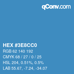 Color code: HEX #3E8CC0 | qconv.com