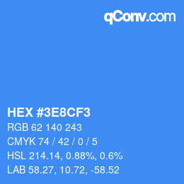 Color code: HEX #3E8CF3 | qconv.com