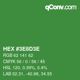 Código de color: HEX #3E8D3E | qconv.com