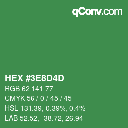 カラーコード: HEX #3E8D4D | qconv.com