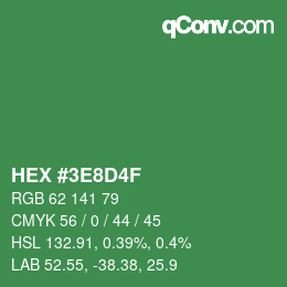 Color code: HEX #3E8D4F | qconv.com