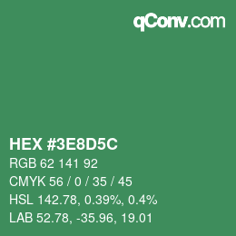 Color code: HEX #3E8D5C | qconv.com