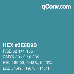Color code: HEX #3E8D9B | qconv.com