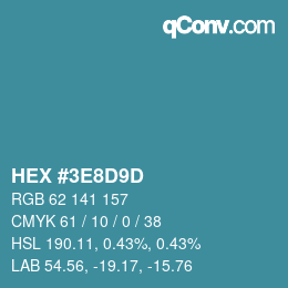 Color code: HEX #3E8D9D | qconv.com