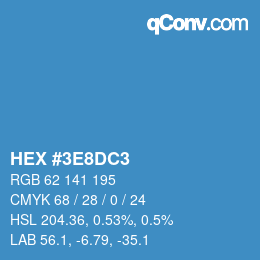 颜色代码: HEX #3E8DC3 | qconv.com