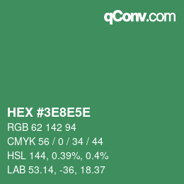 Farbcode: HEX #3E8E5E | qconv.com