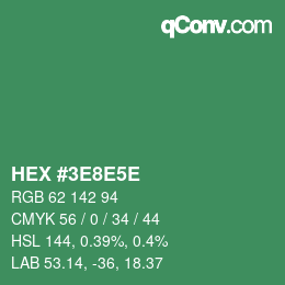 颜色代码: HEX #3E8E5E | qconv.com
