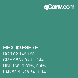 Color code: HEX #3E8E7E | qconv.com