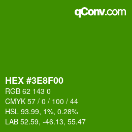 Color code: HEX #3E8F00 | qconv.com