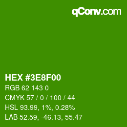 Color code: HEX #3E8F00 | qconv.com