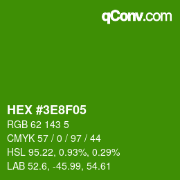 Color code: HEX #3E8F05 | qconv.com